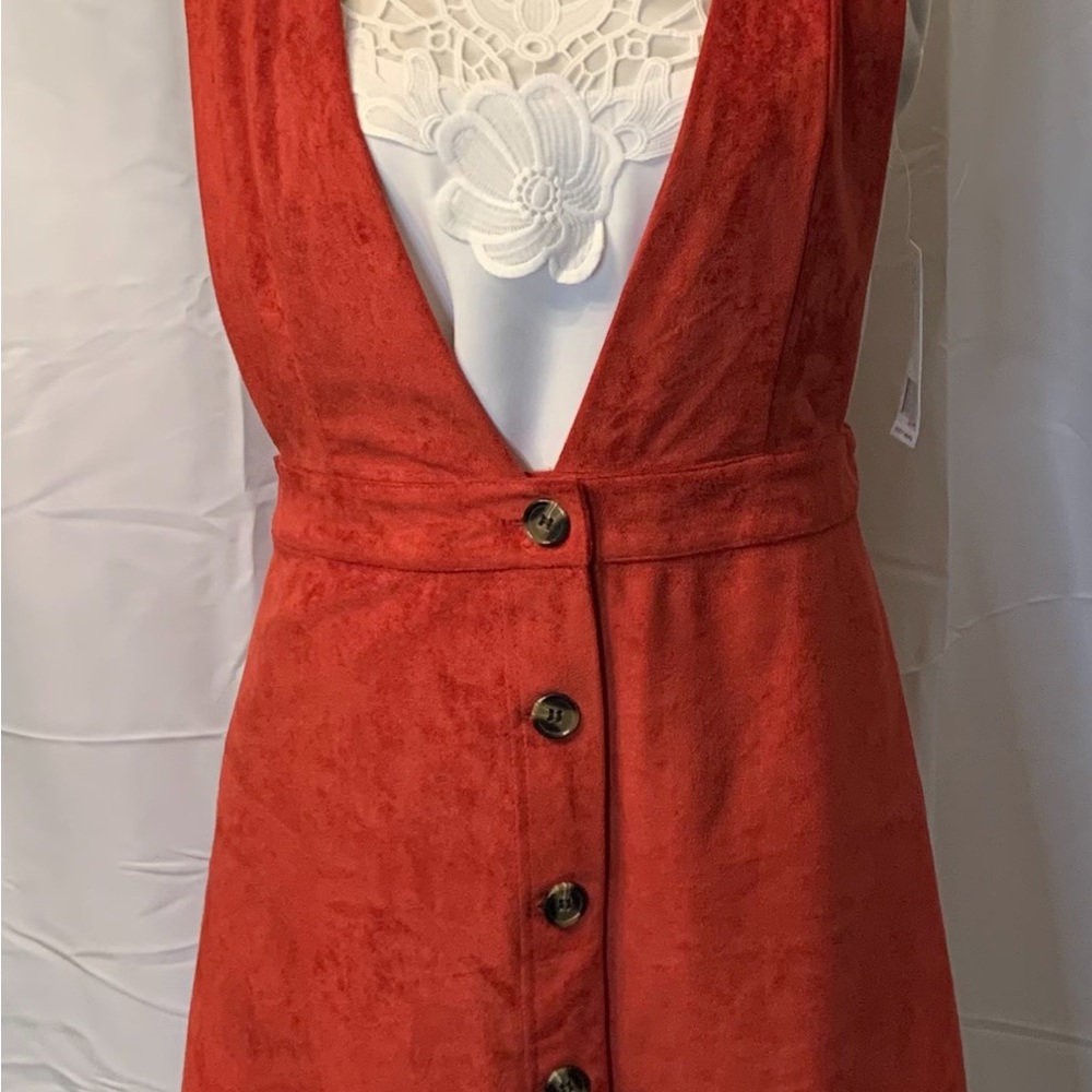 Forever 21 Rust Orange Button-Down Dress (SZ M) - Picture 3 of 10